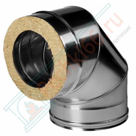 Отвод 90° с изол (НЕРЖ-321/0,8-НЕРЖ-439/0,5) d-250/330 (Дымок-Lux)