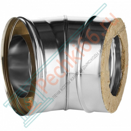 Отвод 45° с изол (НЕРЖ-321/0,5-НЕРЖ-439/0,5) d-180/260 (Дымок-Lux)