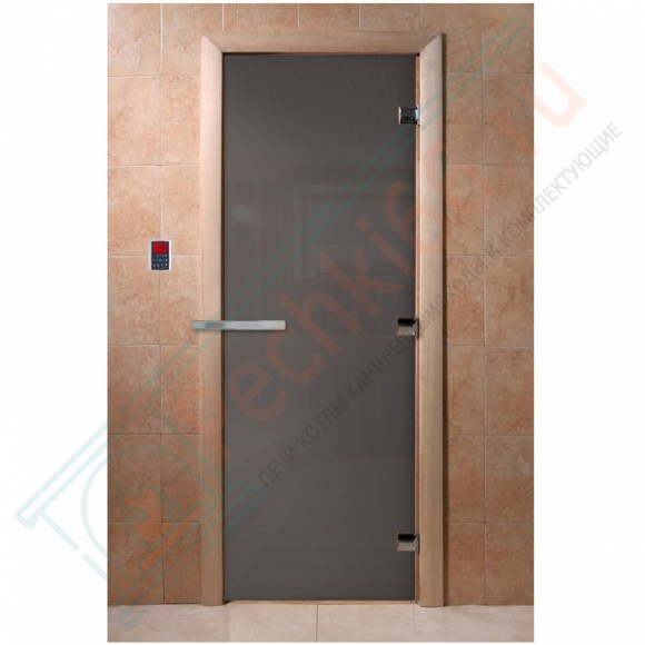 Стеклянная дверь для бани графит 2000х800 (DoorWood) в Кургане