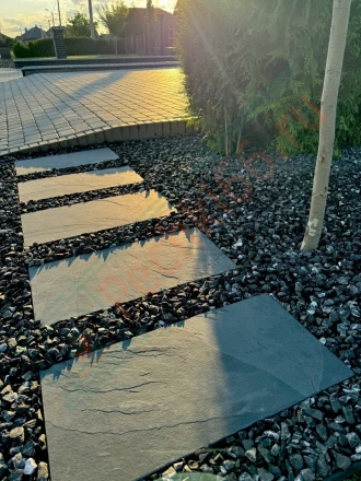 Плитка сланец Black Natural Brazil 600 x 300 x 10 мм (1,08 м2 / 6 шт)