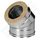 Отвод 45° с изол (НЕРЖ-321/0,5-НЕРЖ-439/0,5) d-250/330 (Дымок-Lux) Отвод 45° с изол (НЕРЖ-321/0,5-НЕРЖ-439/0,5) d-250/330 (Дымок-Lux)