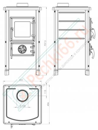 Отопительная печь Happy Cream (MBS) до 120 м3