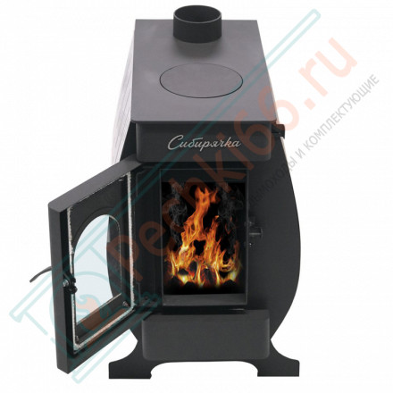 Печь для дома Сибирячка 9 с кожухом из нержавеющей стали (НМК)