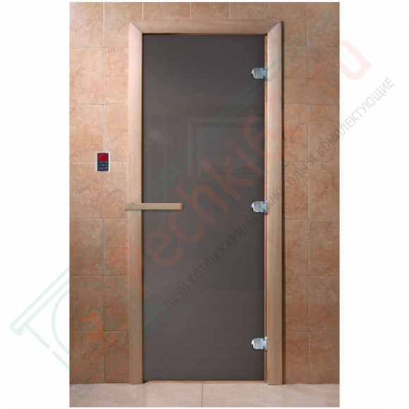 Стеклянная дверь для бани "Сумерки" графит 2000х800 (DoorWood) в Кургане