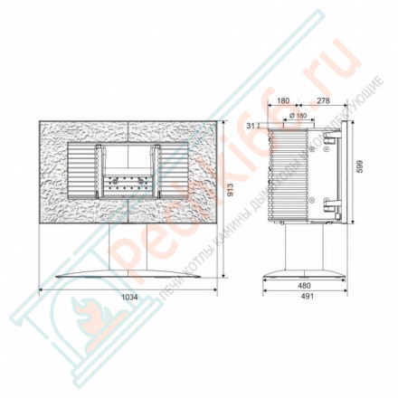 Печь-камин AKAN (INVICTA)