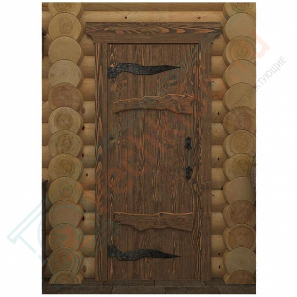 Дверь для бани глухая, состаренная "Русь" 1890х690 (Door Wood) в Кургане