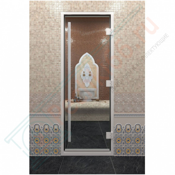 Стеклянная дверь DoorWood «Хамам Престиж прозрачное» 190х80 см в Кургане