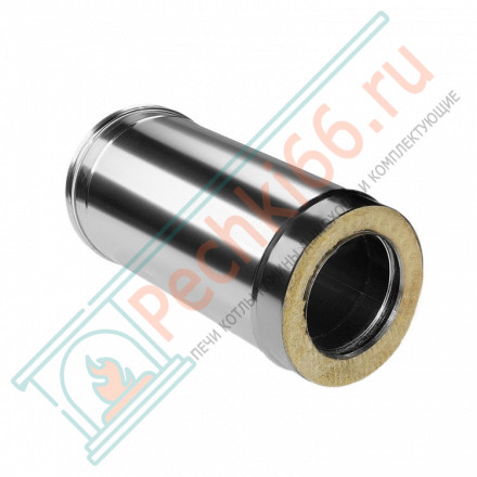 Сэндвич труба для дымохода L=500 (НЕРЖ-321/0,5-НЕРЖ-439/0,5) d-130/210 (Дымок-Lux)