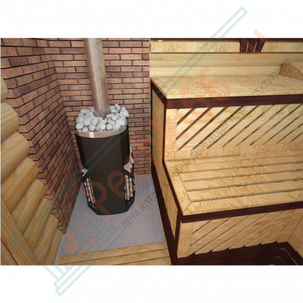 Печь для бани Русь-Сетка 25Л Панорама (Теплодар) до 25 м3