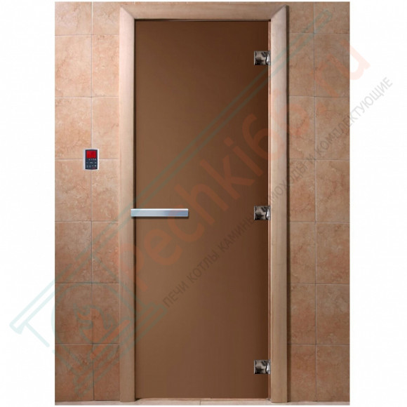 Дверь стеклянная для бани, бронза матовая 1800х700 (DoorWood) в Кургане