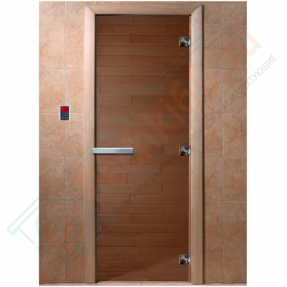Дверь стеклянная для бани, бронза прозрачная, 2000х800 (DoorWood) в Кургане