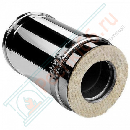 Сэндвич труба V50R с изол L=250 (AISI-310S/0,8-ОЦИНК-RAL/0,5) d-130/230 (Вулкан-Cerablanket)