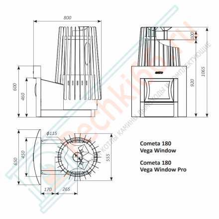 Печь для бани Cometa 180 Vega Window Pro (Grill’D)