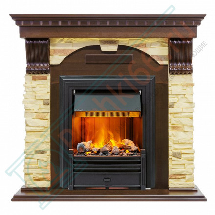 Электрокаминокомплект Dublin - Темный дуб / Сланец с очагом Brookline Black