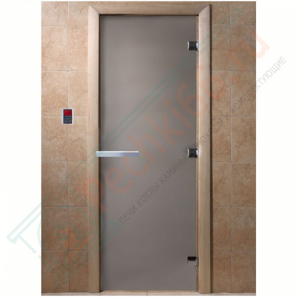 Дверь стеклянная для бани, сатин матовый, 2000х800 (DoorWood) в Кургане