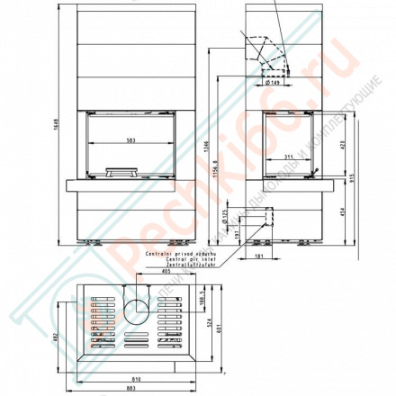 Печь-камин Cara R/L Akum металл (Romotop)