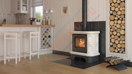 Изразцовая печь-камин WK440, крем (Kratki)