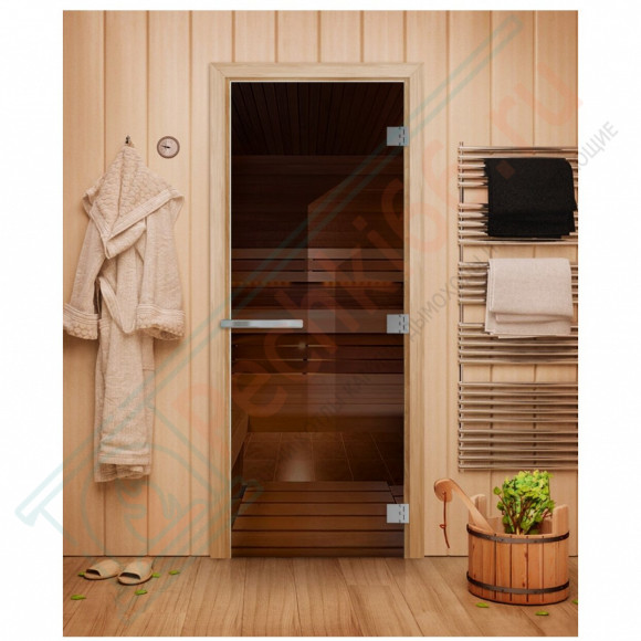 Дверь для бани и сауны Эталон, бронза 10мм, 200х80 см (по коробке) (DoorWood) в Кургане