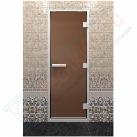 Стеклянная дверь DoorWood Хамам Бронза матовая 190х70 (по коробке) в Кургане