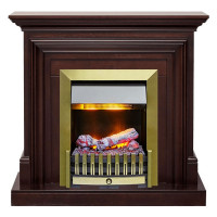 Электрический Каминокомплект Bradford - Темный дуб с очагом Danville Antique Brass FB2