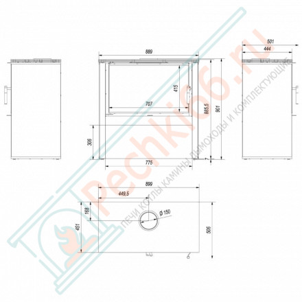 Печь-камин JUNO/12/C, черный (Kratki)