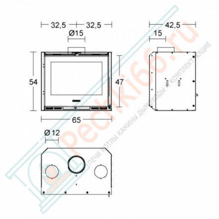 Стальная топка IL 65/54 (Piazzetta) 7,5 кВт