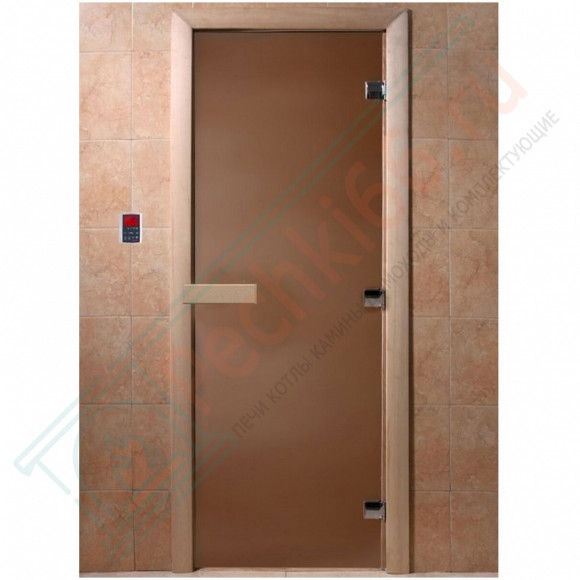Дверь стеклянная для бани "Теплая ночь" бронза матовая 2000х800 (DoorWood) в Кургане