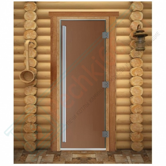 Стеклянная дверь для бани Престиж PRO, матовая бронза, 1900х700 (DoorWood) в Кургане