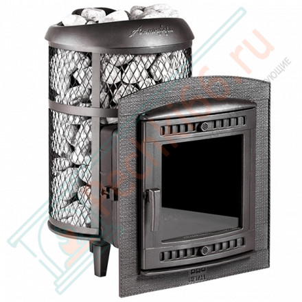 Печь банная "Атмосфера L" с комбинированной облицовкой Окаменевшее дерево наборное (ProMetall)