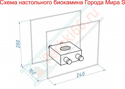 Биокамин Лондон S, чёрный (LuxFire)