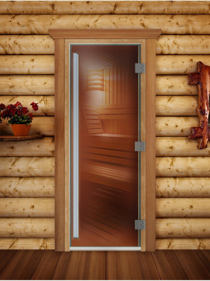 Дверь для бани и сауны Престиж бронза, 170х70 см по коробке (DoorWood) в Кургане