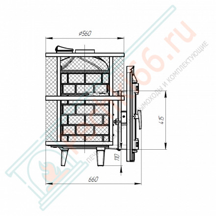 Печь для бани Атмосфера L+ КТТ, усиленная каменка, сетка нержавейка (ProMetall)