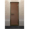 Дверь для хамама в бронзовом профиле, бронза матовая 200x80 (DoorWood)
