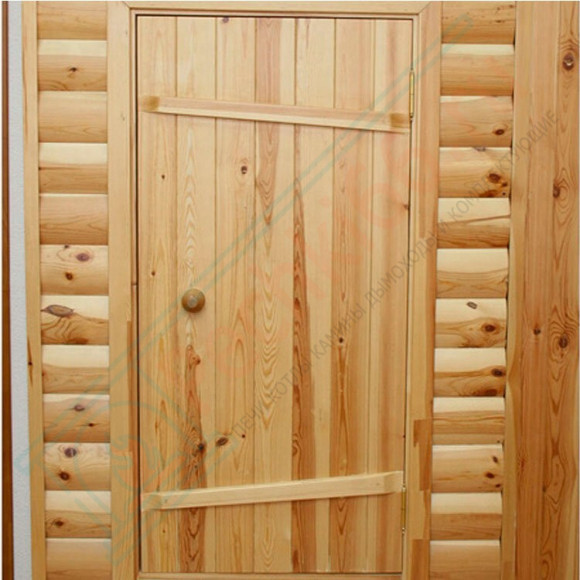 Входная деревянная дверь для бани 1900x800x40 сосна (Россия) в Кургане