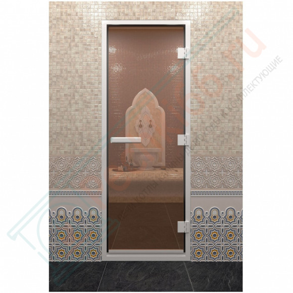 Стеклянная дверь DoorWood Хамам Бронза 1900х800 (по коробке) в Кургане