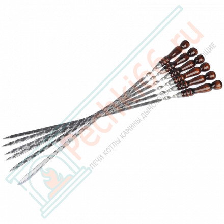 Комплект 6 шампуров из нерж. ст 3 мм. с д/р (550х12х3 мм)