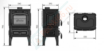 Чугунная печь-камин Lava Thermo (Guca)