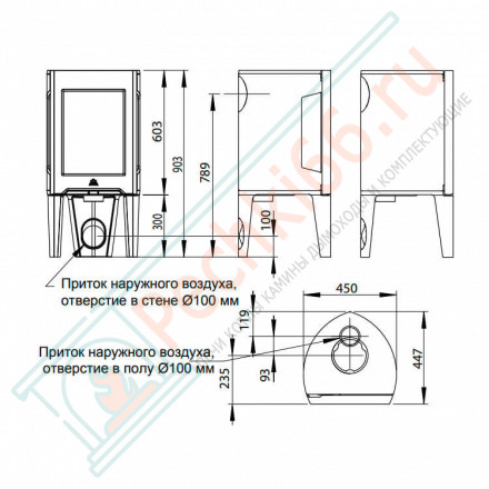 Чугунная печь-камин F 163 WHE (Jotul)