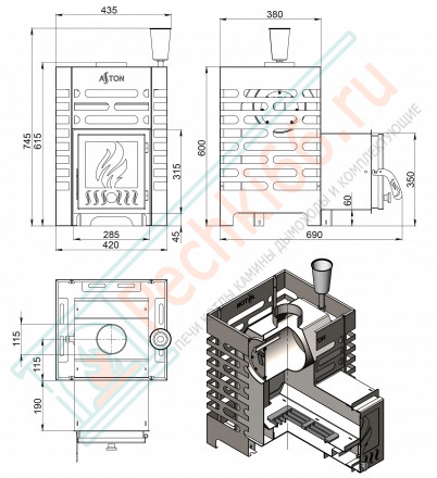 Печь для бани ASTON 12 INOX (Aston)