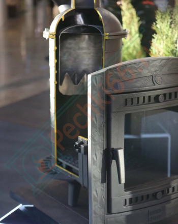 Печь для бани Атмосфера L+, усиленная каменка, ламели "Россо Леванто" (ProMetall)