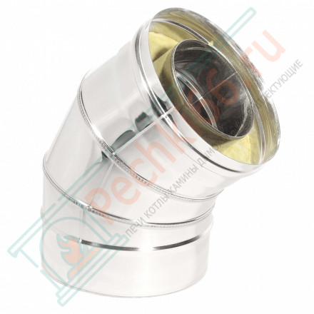 Отвод Термо OT-Р 45° с хомутом (316-0.8/304-0.5) d-120/220 (ТиС Промо)