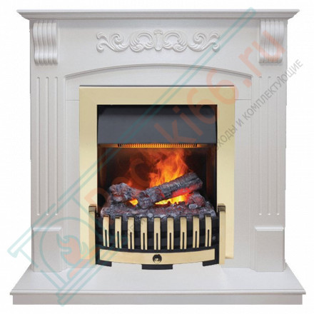Электрический каминокомплект Sorrento угловой - Белый дуб с очагом Danville Brass FB2