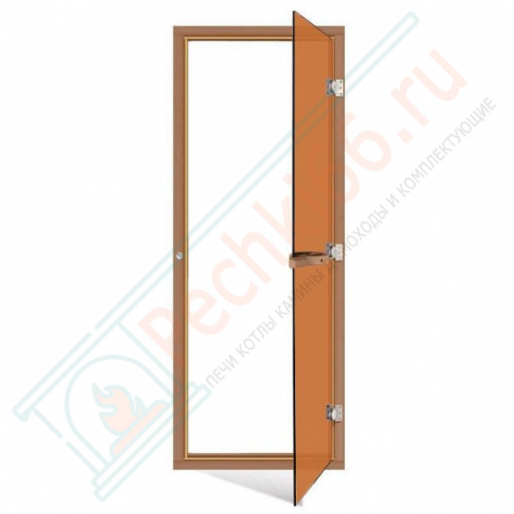 Дверь стеклянная для сауны и бани, бронза с порогом, коробка кедр 1900х700 (Sawo) 730-4SGD в Кургане