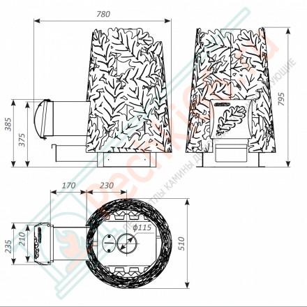 Печь для бани Dubravo mini Long (Grill’D)