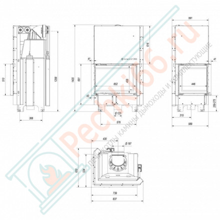 Стальная топка MBZ/L/BS/G/SG гнутое стекло (Kratki)