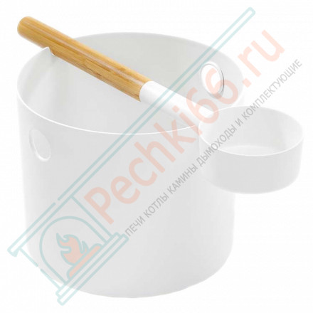 Бадья и черпак Sauna, белый (Kolo)