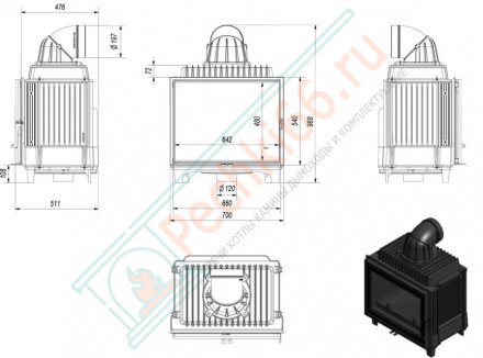 Чугунная топка Franek 12 (Kratki)