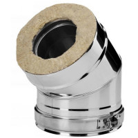 Отвод 15° V50R с изол (AISI-321/0,8-AISI-304/0,5) d-300/400 (Вулкан-Cerablanket)