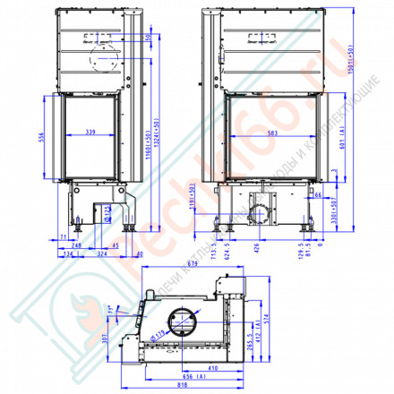 Каминная топка IMPRESSION R/L 2G L 58.60.34.21 (Romotop)