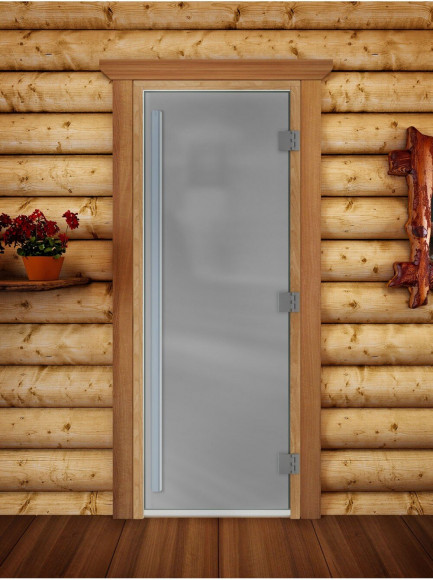 Дверь для бани и сауны Престиж сатин, 2100х800 по коробке (DoorWood) в Кургане